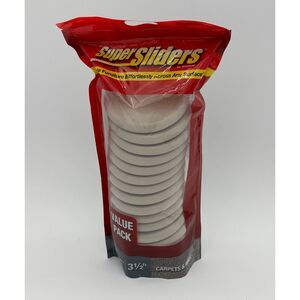 Super Sliders 3 1/2" Round Plastic Carpet Furniture Slider, 16pk-New!